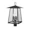 Z-Lite Rainer 4 Light Outdoor Post Mount Fixture, 13.5in. W x 24.25in. H, Black 5015PHBR-BK - alternate 6